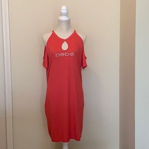 Bebe logo casual dress. Coral, size 1X